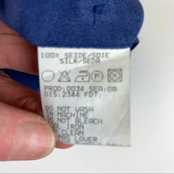 BOSS Hugo Boss Blue Long  Sleeve Silk Button Up Men's XXL - Picture 6 of 13